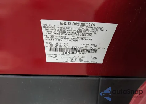 2013 Ford Taurus Sel z USA, uszkodzony, nr VIN 1FAHP2E81DG179984